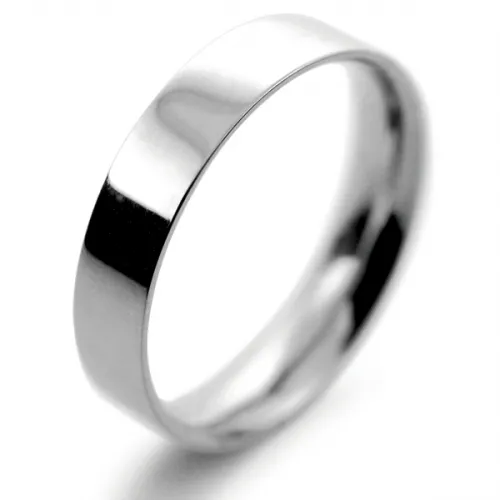 Flat Court Light - 4mm Palladium 950 Wedding Rings